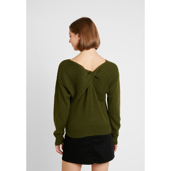 Nly by Nelly TWIST UP BACK Sweter dark green NEG21I00K
