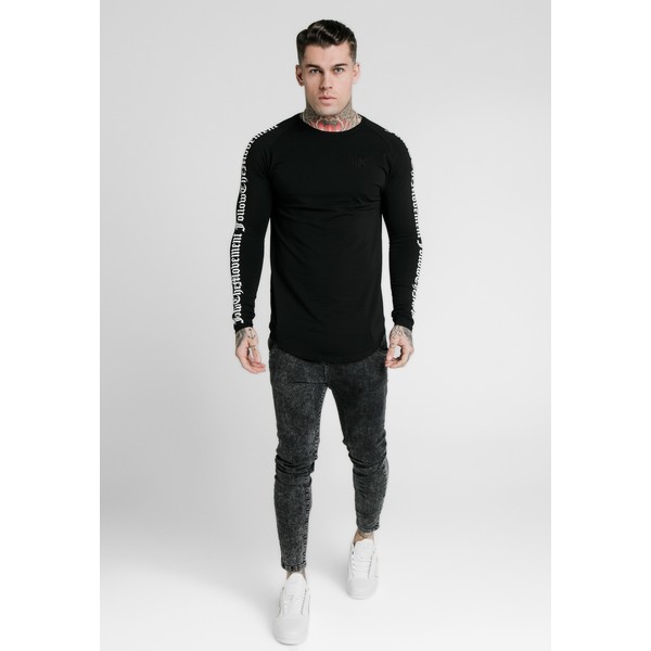 SIKSILK LONG SLEEVE FOLLOW THE MOVEMENT TEE Bluzka z długim rękawem black SIF22O075