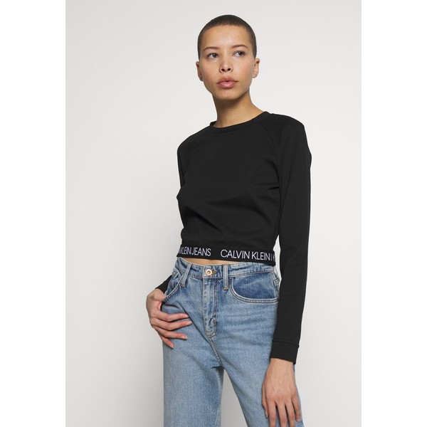 Calvin Klein Jeans MILANO CREW NECK Bluzka z długim rękawem black C1821D09X