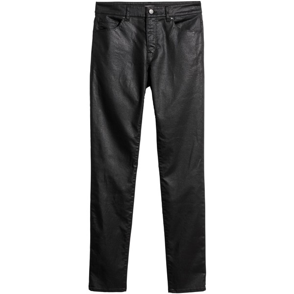 H&M Skinny Regular Jeans 0562245089 Czarny/Powlekany