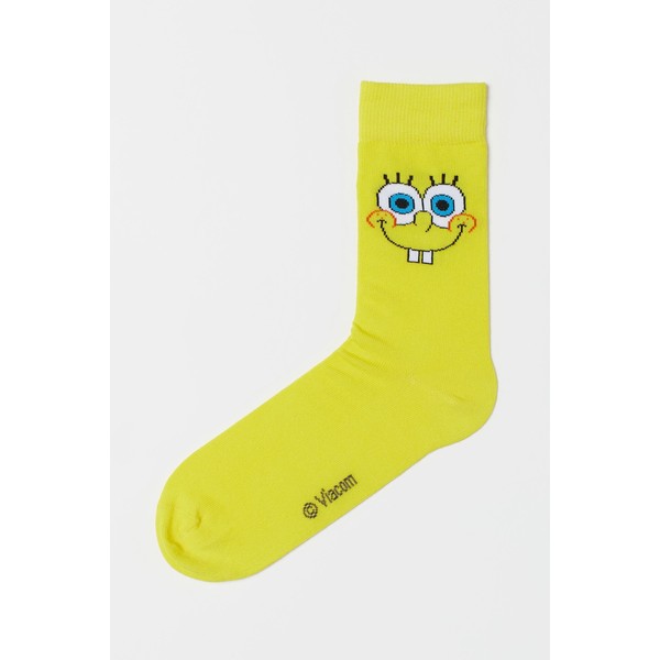 H&M Skarpety 0706270062 Żółty/SpongeBob