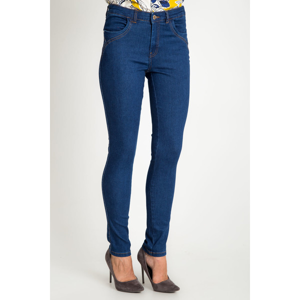 Quiosque Granatowe spodnie jeansy z regularnym stanem 3GM001801
