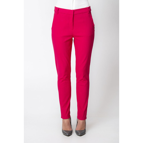 Quiosque Różowe dopasowane eleganckie spodnie 3HL001504