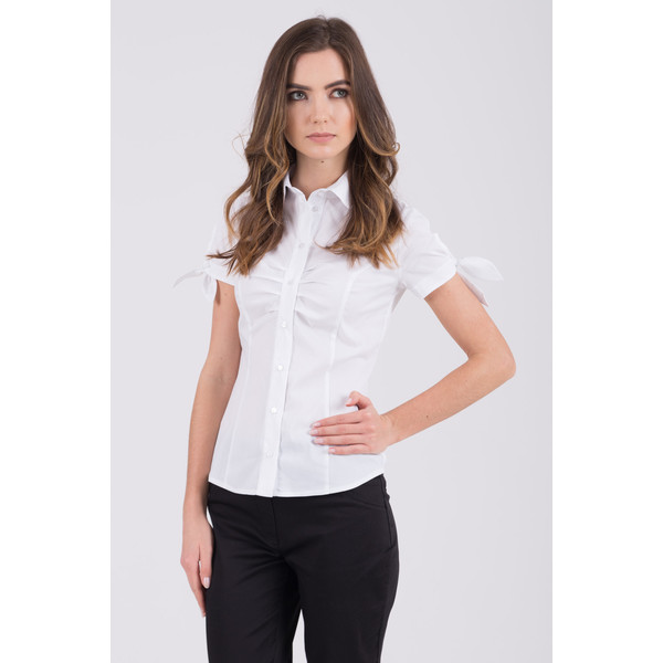 Quiosque Biała koszula z wiązanymi rękawami 2BX847100
