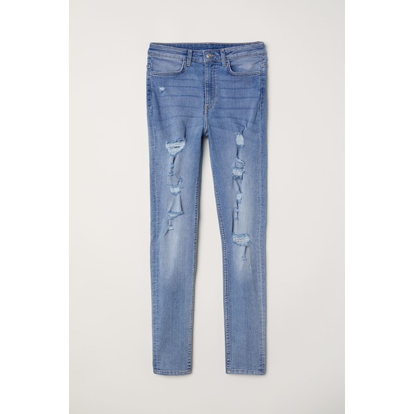 H&M Super Skinny High Jeans 0621381020 Niebieski denim/Trashed