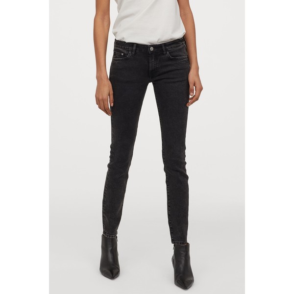 H&M Super Skinny Low Jeans 0399087019 Czarny/Washed out