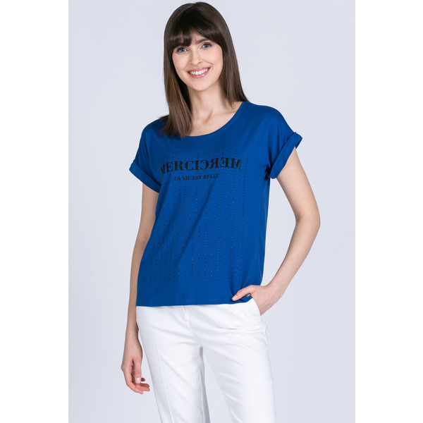 Monnari T-shirt z połyskującymi dżetami 20L-TSH0510-K013