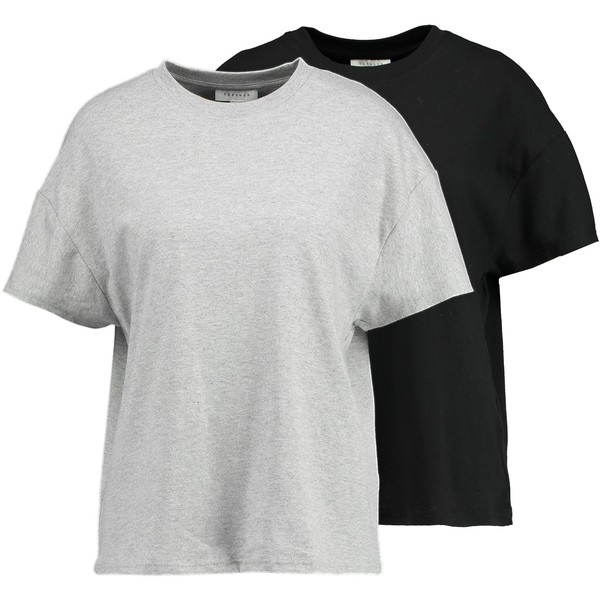 Topshop WEEKEND TEE 2 PACK T-shirt basic black/grey TP721D0TQ