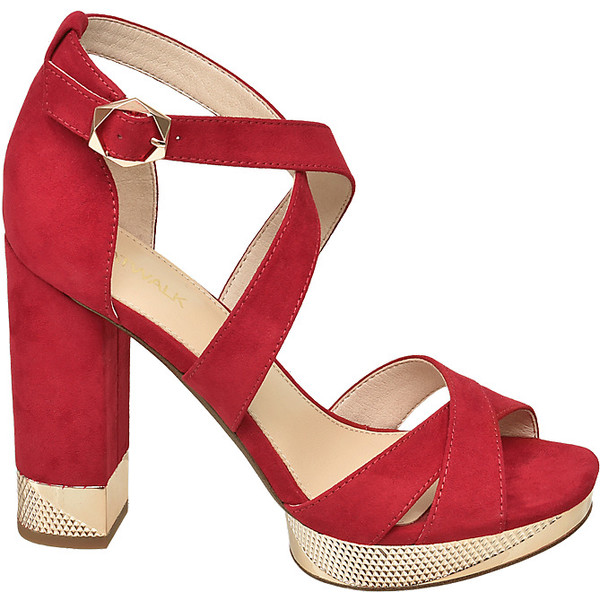 czerwone sandały damskie Catwalk na obcasie 11852411