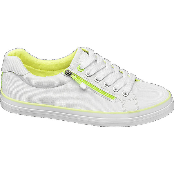 białe sneakersy damskie Graceland z nenowymi akcentami 11022310