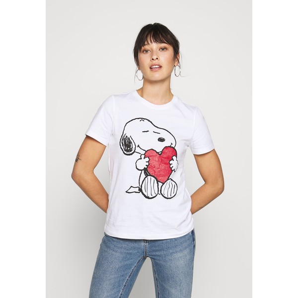 ONLY Petite ONLPEANUT LOVE T-shirt z nadrukiem white OP421D025
