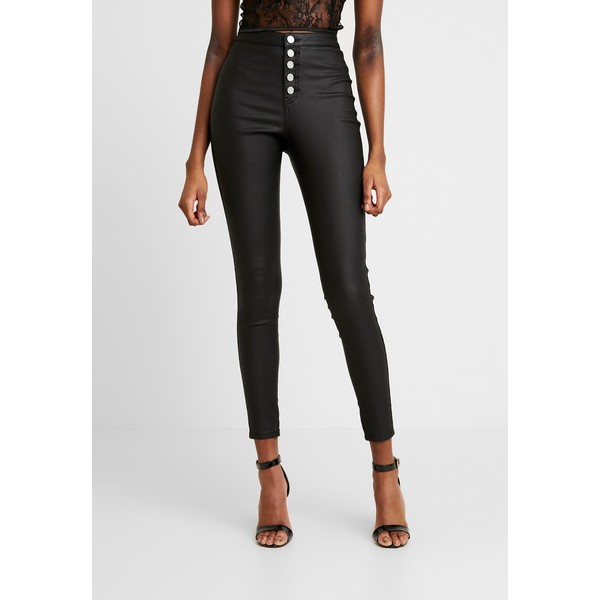 Missguided VICE HIGH WAISTED BUTTON DETAIL Jeansy Skinny Fit black M0Q21N07C