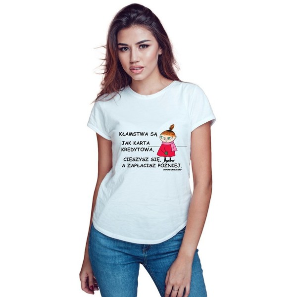Tailormade24 koszulka damska KŁAMSTWA SĄ JAK KARTA KREDYTOWA