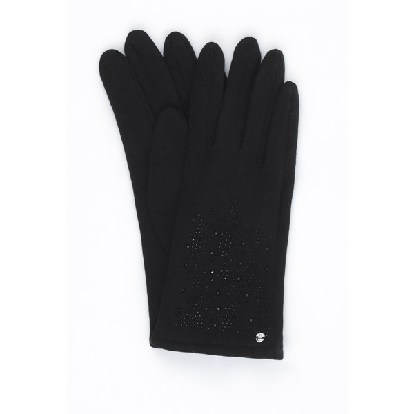 Monnari Ocieplane rękawiczki z wzorem z dżetów 19J-GLV0430-K020