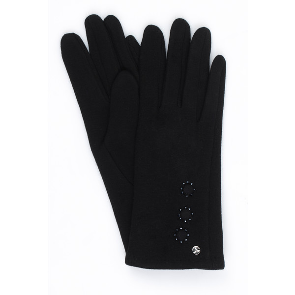 Monnari Gładkie rękawiczki z ozdobnymi guzikami 19J-GLV0700-K020