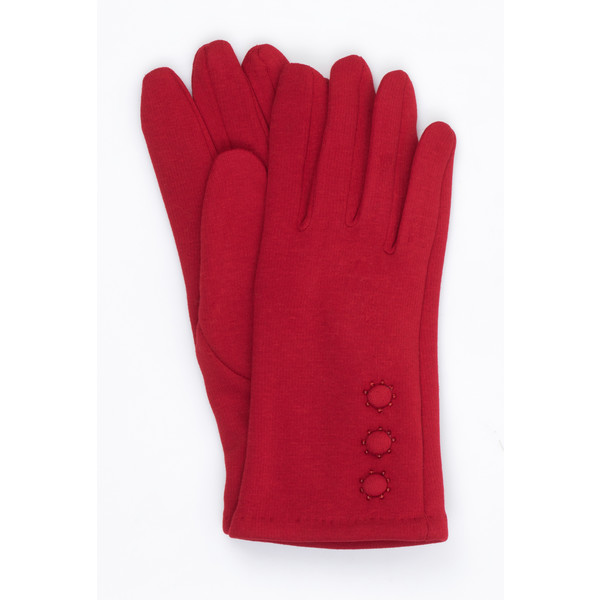 Monnari Gładkie rękawiczki z ozdobnymi guzikami 19J-GLV0700-K005