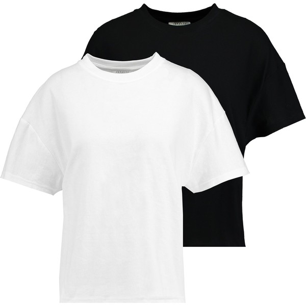 Topshop WEEKEND TEE 2 PACK T-shirt basic black/white TP721D0TQ