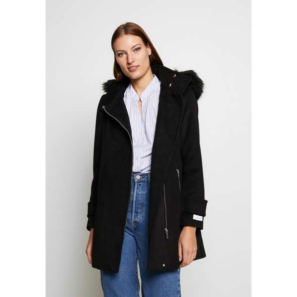 Calvin Klein ZIP Płaszcz wełniany /Płaszcz klasyczny black 6CA21U010