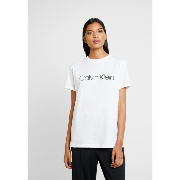 Calvin Klein CORE LOGO CREW TEE T-shirt z nadrukiem white 6CA21D017