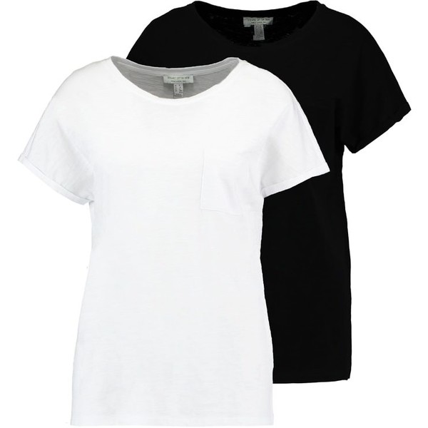 New Look Tall 2 PACK SLUB POCKET TEE T-shirt basic black/white NEB21D00Q