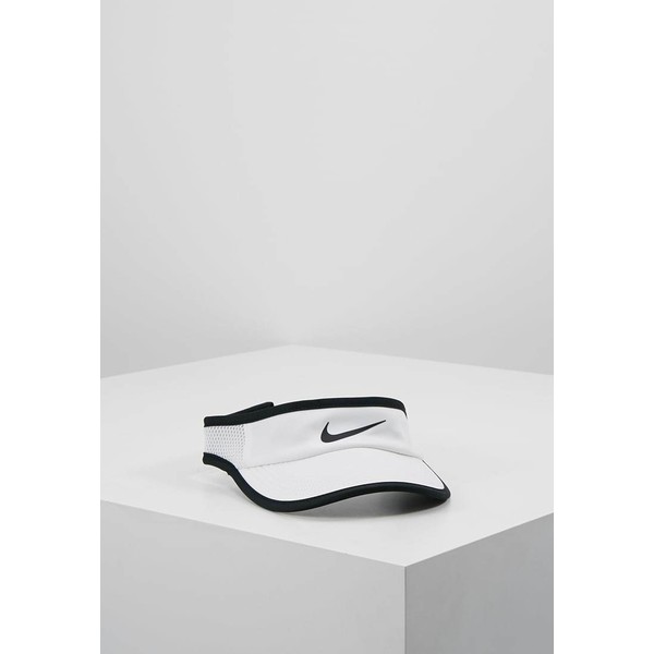 Nike Performance WOMEN AEROBILL FEATHERLIGHT VISOR ADJUSTABLE Czapka z daszkiem white/black N1241N02O
