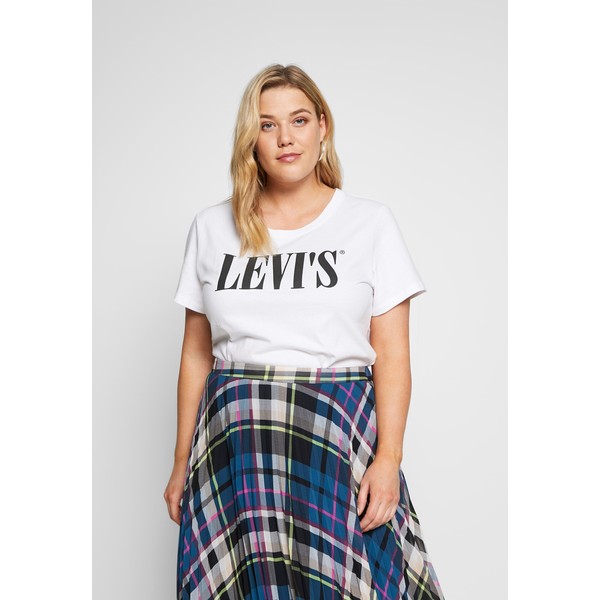 Levi's® Plus PERFECT TEE T-shirt z nadrukiem white L0M21D00H