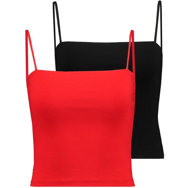 Gina Tricot SCARLETT 2 PACK Top black/happy red GID21D01K