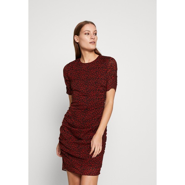Whistles PRINTED RUCHED BODYCON Sukienka letnia red/multi WH021C05A