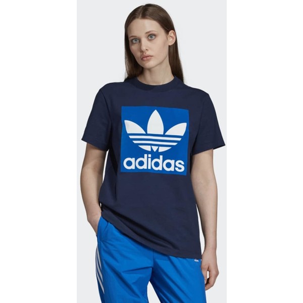 adidas Originals BOYFRIEND LONG-SLEEVE TOP T-shirt z nadrukiem blue AD121D0NV