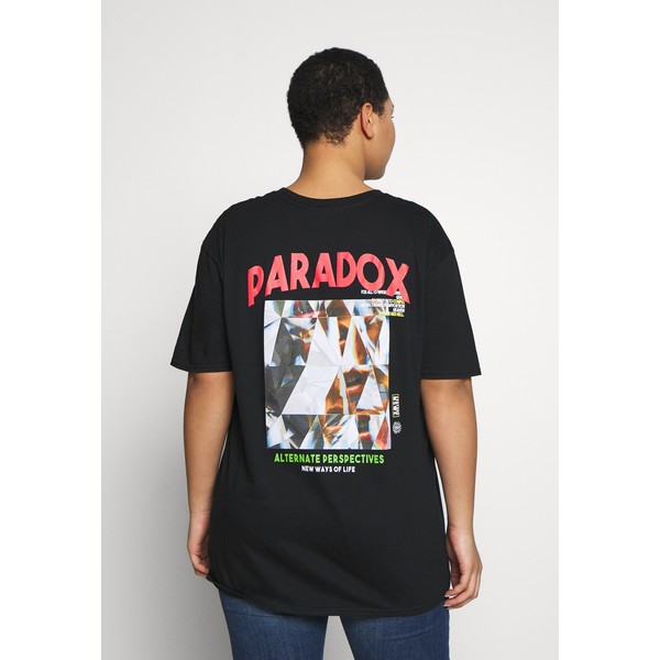 Missguided Plus PARADOX BACK OVERSIZED T-shirt z nadrukiem black M0U21D02J