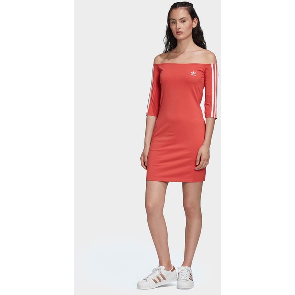 adidas Originals OFF-THE-SHOULDER DRESS Sukienka z dżerseju red AD121C05N