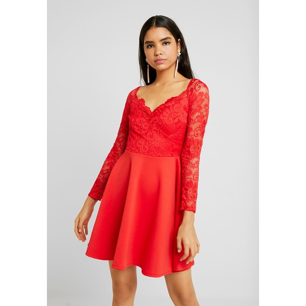Nly by Nelly OFF SHOULDER SKATER Sukienka etui red NEG21C01F