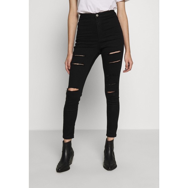 Missguided Petite VICE HIGH WAISTED Jeansy Skinny Fit black M0V21N02O