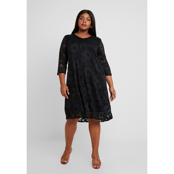 Ciso V-NECK SHIFT DRESS 3/4 SLEEVE Sukienka letnia black CI421C01A