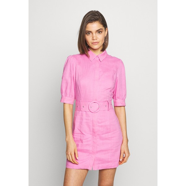 Glamorous PUFF SLEEVE BELTED MINI DRESS Sukienka koszulowa hot pink GL921C0KC