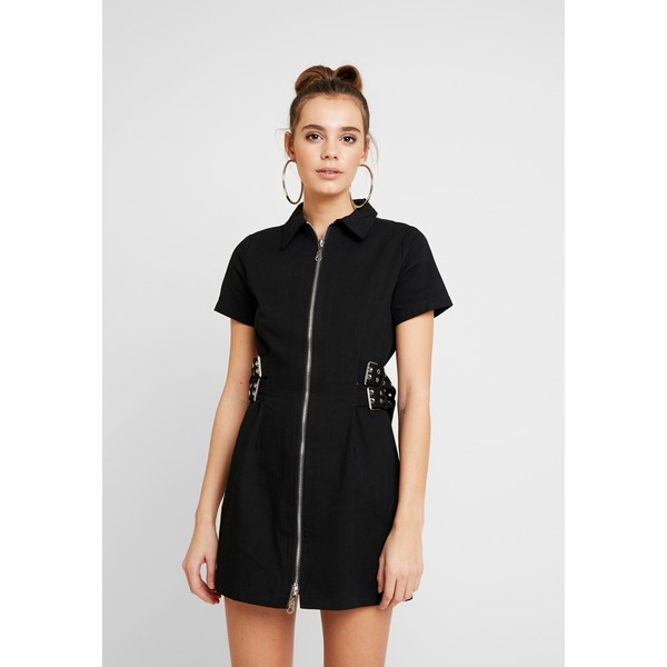 The Ragged Priest DRILL FITTED DRESS WITH BUCKLE EYELET DETAIL Sukienka jeansowa black THJ21C01S