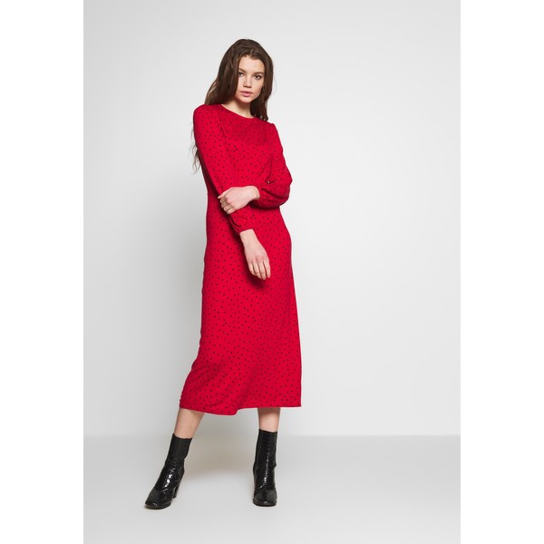 New Look CAROL SPOT EMPIRE WAIST MIDI Sukienka z dżerseju red NL021C13P