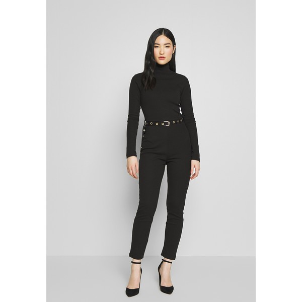 Missguided HIGH NECK BELTED LONG SLEEVE Kombinezon black M0Q21T08A