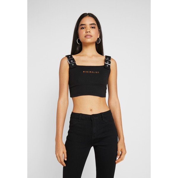 Missguided Tall CAMI BUCKLE CROP Top black MIG21D024