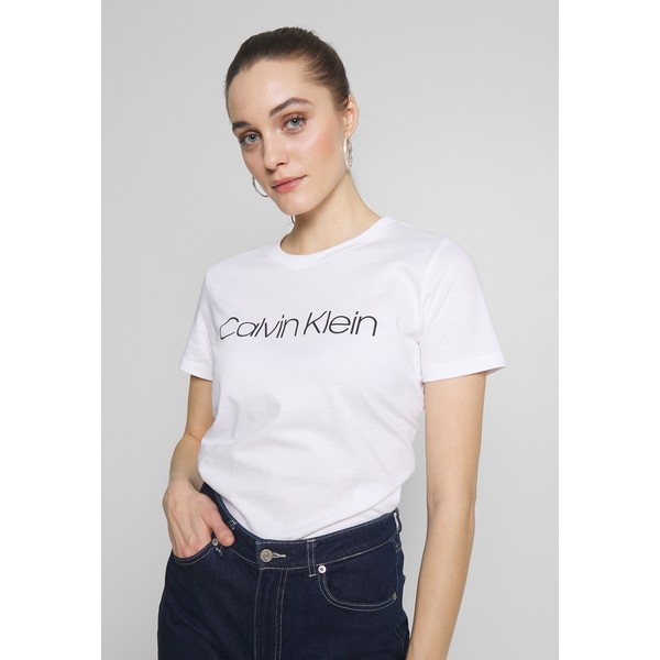 Calvin Klein CORE LOGO CREW TEE T-shirt z nadrukiem white 6CA21D01J