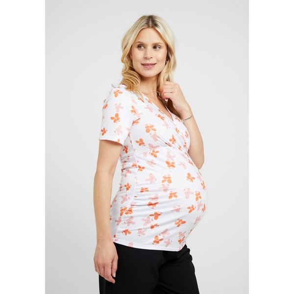 Dorothy Perkins Maternity RUCH WRAP T-shirt z nadrukiem ivory DP829G05G