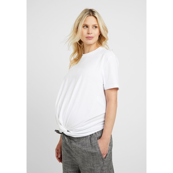 Topshop Maternity KNOT FRONT TEE T-shirt z nadrukiem white T0I29G00X