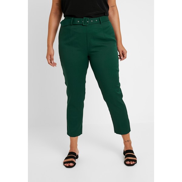 Missguided Plus SELF BELT TROUSERS Spodnie materiałowe deep green/teal M0U21A026