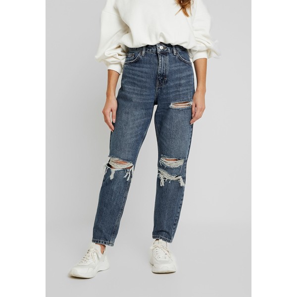 Topshop Petite TOKYO MOM Jeansy Relaxed Fit blue denim TQ021N02D