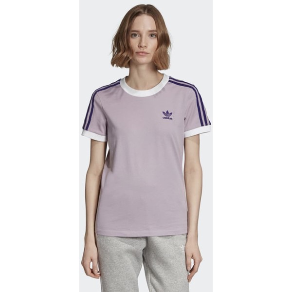 adidas Originals STRIPES T-SHIRT T-shirt z nadrukiem purple AD121D0NN