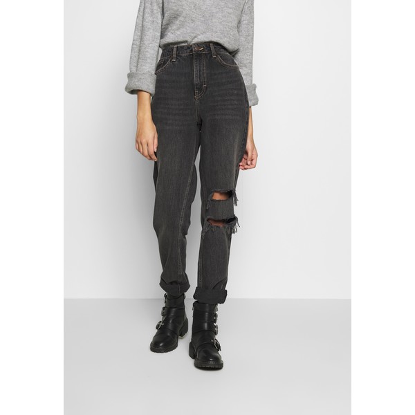 Topshop SEOUL RIP MOM Jeansy Relaxed Fit black TP721N0EI