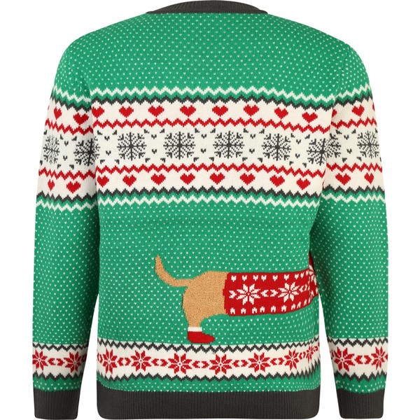b"Urban Classics Curvy Sweter 'Ladies Sausage Dog Christmas Sweater' UCC0139001000001"