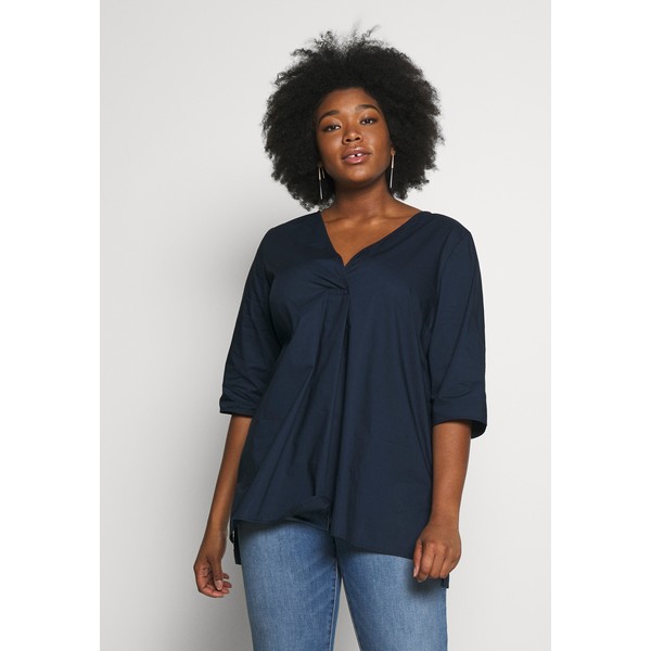 MY TRUE ME TOM TAILOR LOOSE FIT BLOUSE PLEAT Bluzka real navy blue TOL21E011