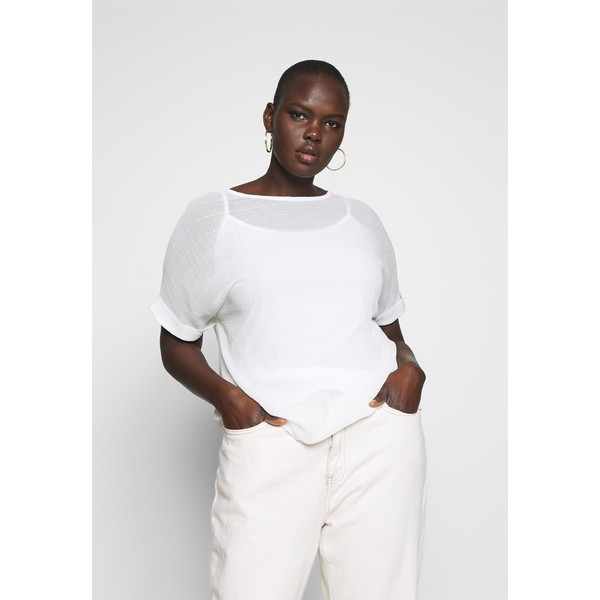 CAPSULE by Simply Be TEXTURED BOXY TOP Bluzka ivory CAS21E021