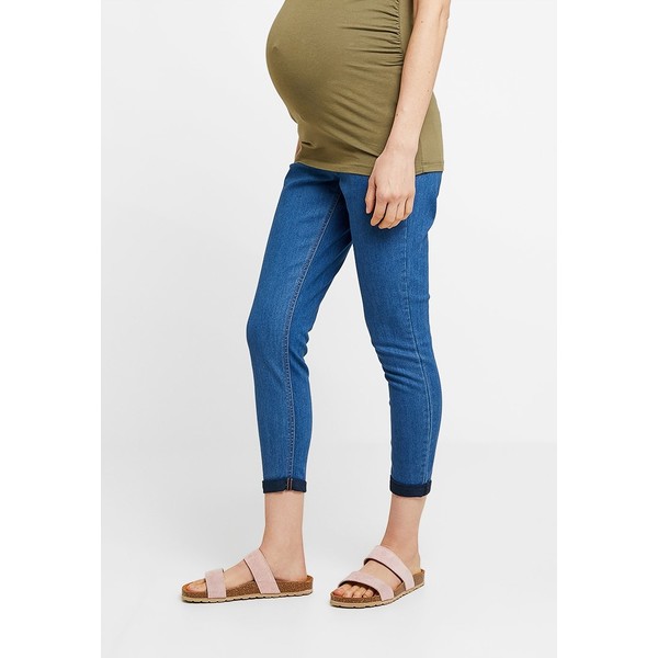 Dorothy Perkins Maternity OVER BUMP HARPER CROP Jeansy Slim Fit bright blue DP829A00T